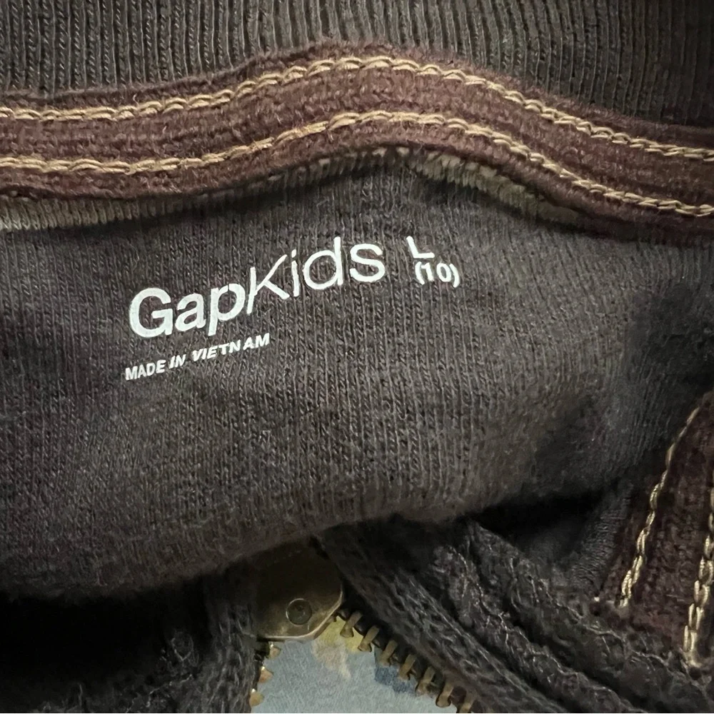 Gap Boys Brown & Cream off white Striped Cotton Long Sleeve half zip Shirt